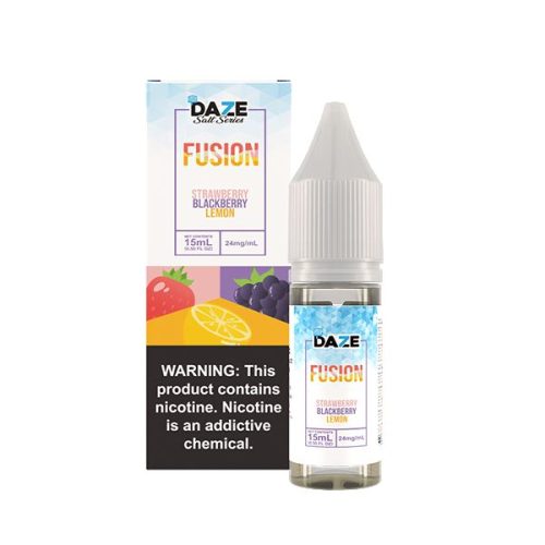 7Daze Fusion Salt Series | 15mL | 24mg - STRAWBERRY BLACKBERRY LEMON Ice with packaging