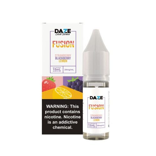 7Daze Fusion Salt Series | 15mL | 24mg - STRAWBERRY BLACKBERRY LEMON with packaging