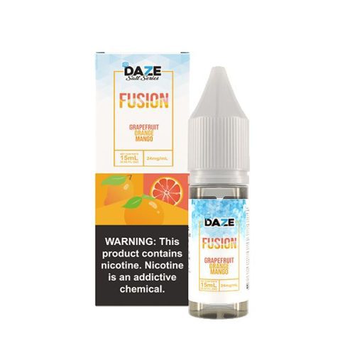 7Daze Fusion Salt Series | 15mL | 24mg- GRAPEFRUIT ORANGE MANGO Ice with packaging