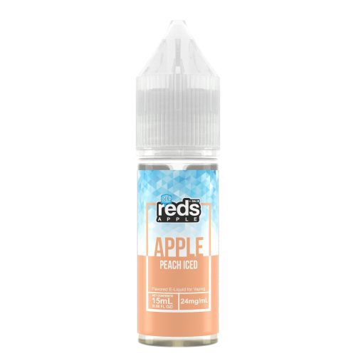 7Daze Reds Salt Series E-Liquid 15mL (Salt Nic) peach iced bottle