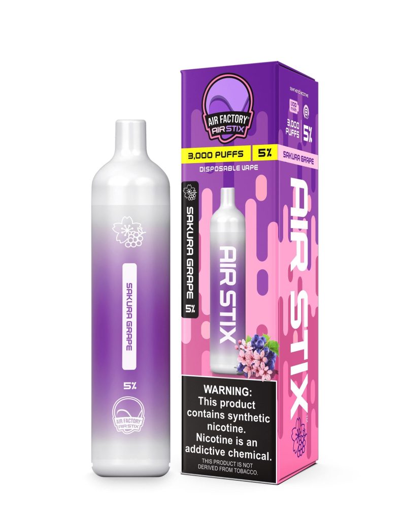 Air Factory Air Stix Disposable 3000 Puffs 8mL sakura grape with packaging