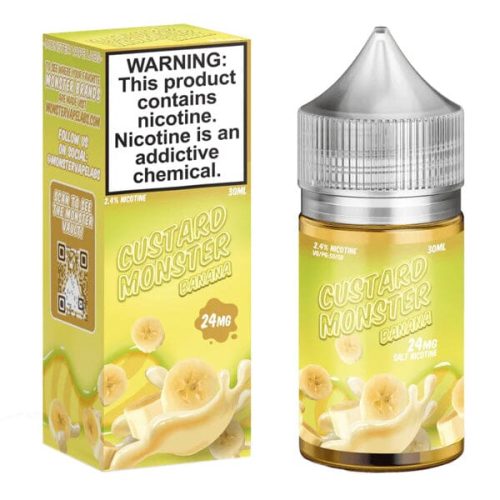 Banana Custard by Jam Monster Salt Nicotine 30ml with packaging