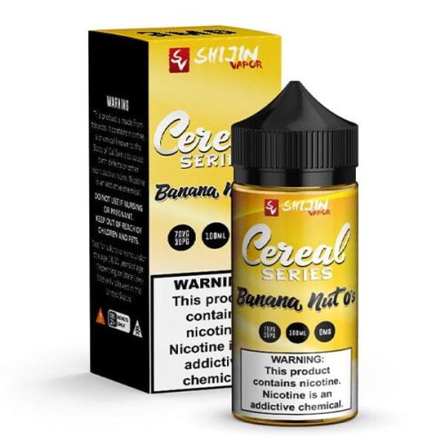 Banana Nut O's by Shijin Vapor Cereal Series E-Liquid 100ml with packaging