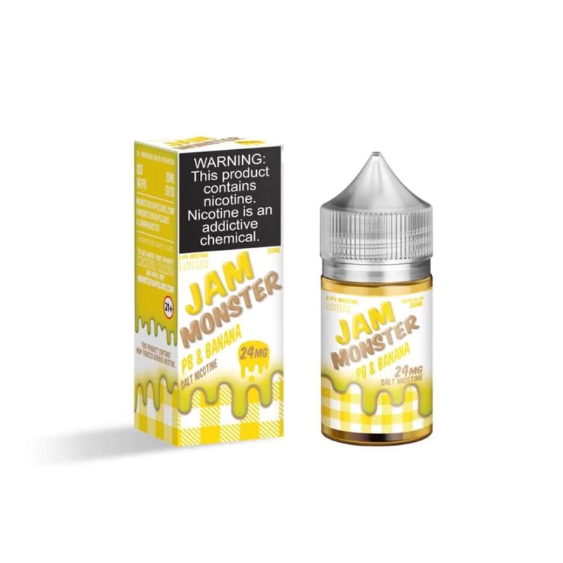 Banana PB & J By Jam Monster Salts E-Liquid with packaging