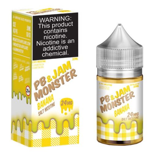 Banana PB & J By Jam Monster Salts E-Liquid with packaging