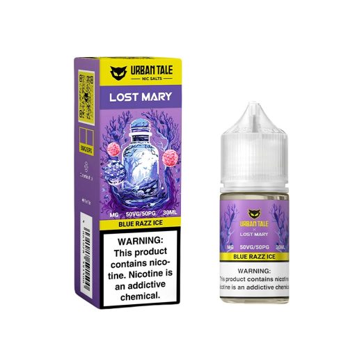 Blue Razz Ice | Urban Tale Lost Mary Salts | 30mL | Bottle with Packaging