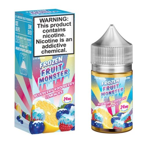 Blueberry Raspberry Lemon Ice By Frozen Fruit Monster Salts E-Liquid with packaging