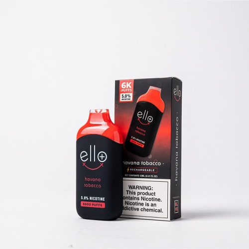 BLVK Disposable – Ello Plus 6000 Puffs (12mL) 50mg Havana Tobacco