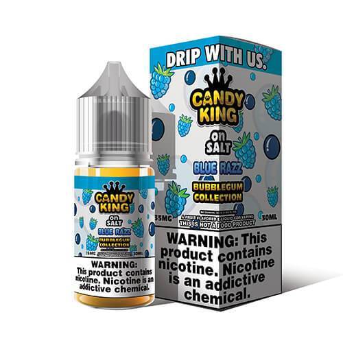 Blue Razz by Candy King Bubblegum On Salt 30ml with packaging