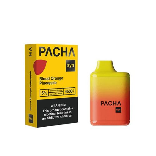 Charlies - Pachamama Syn Disposable 4500 Puffs 2mL Blood Orange Pineapple with packaging