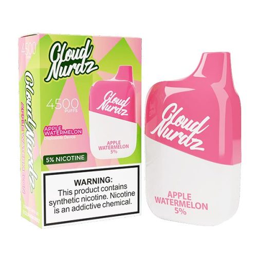 Cloud Nurdz 4500 Puffs Disposable | 12ml - Apple Watermelon with packaging