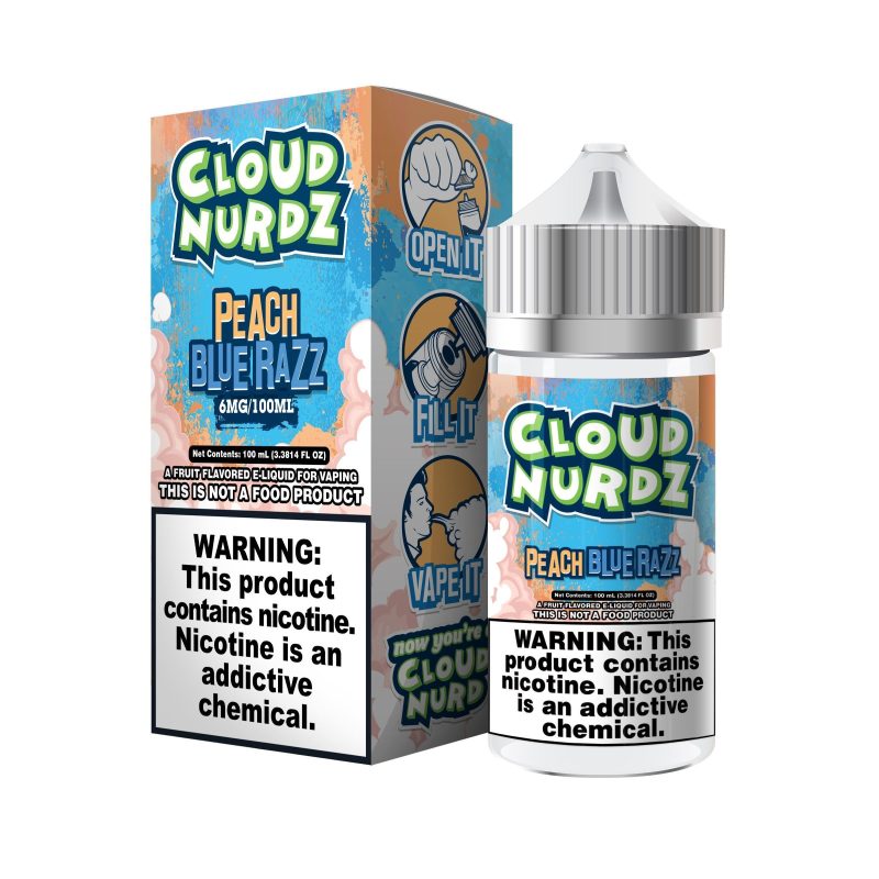 cloud nurdz peach blue razz 100ml eliquid 715033