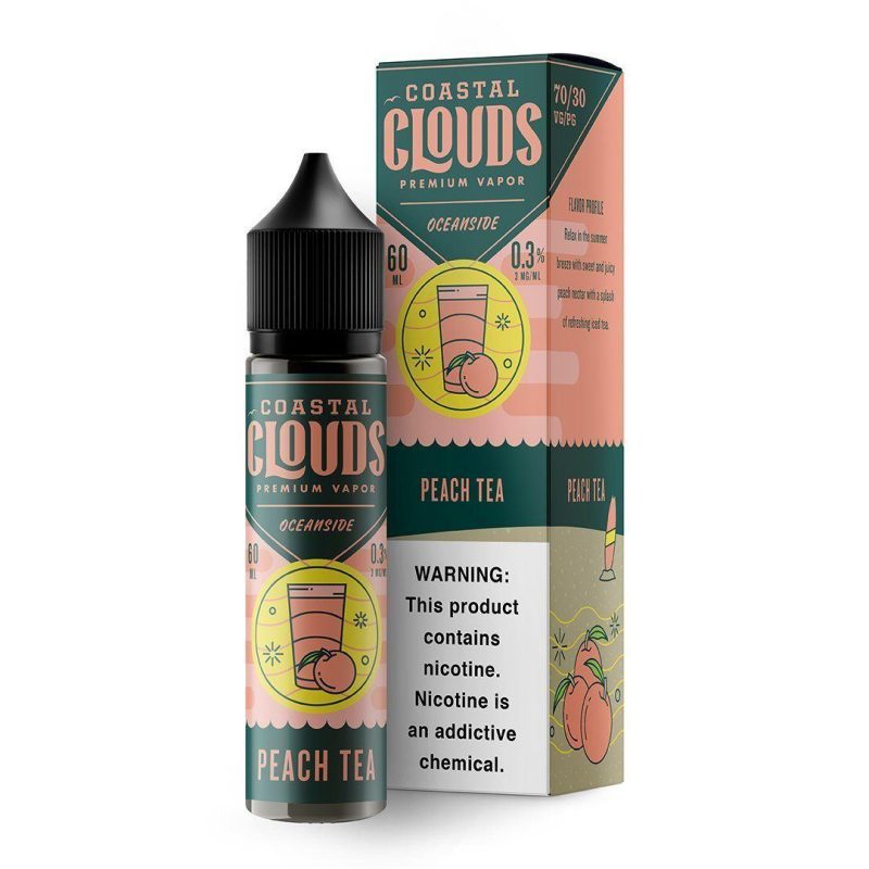 coastal clouds peach tea 60ml eliquid 899661