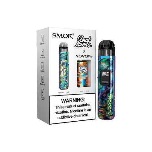 Collab Bundle – SMOK Novo Pro Device + Daddy’s Vapor 10mL Juice - Color:  Rainbow - Flavor: Blue Raspberry Peach with Packaging