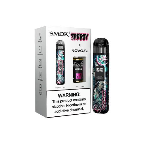 Collab Bundle – SMOK Novo Pro Device + Daddy’s Vapor 10mL Juice - Color:  Sad Boy - Flavor: Punch Berry with Packaging