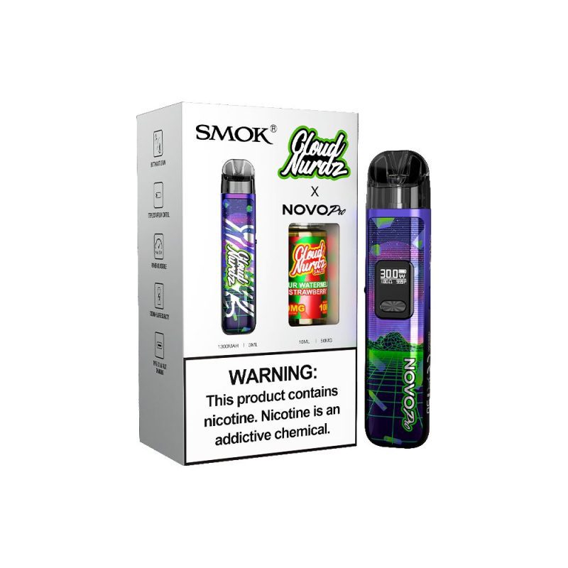 Collab Bundle – SMOK Novo Pro Device + Daddy’s Vapor 10mL Juice - Color:  Retro - Flavor: Sour Watermelon Strawberry with Packaging