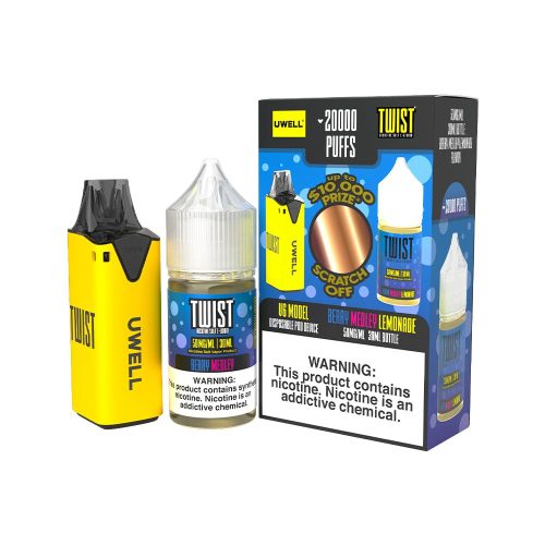 Collab Bundle – Uwell V6 Disposable Device + Daddy’s Vapor 30mL Juice CLR: Yellow/ FLV: Berry Medley Lemonade