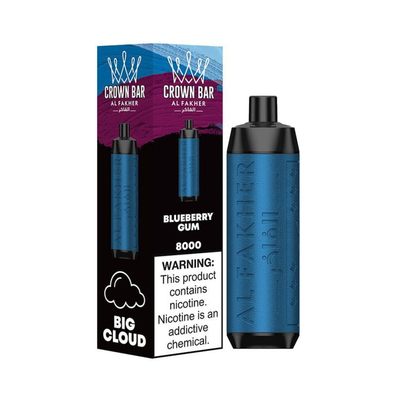 Crown Bar AF8000 Disposable 8000 Puffs 18mL 50mg Blueberry Gum