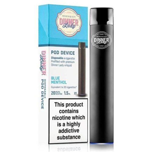 Dinner Lady Disposable E-Cigs blue menthol with packaging