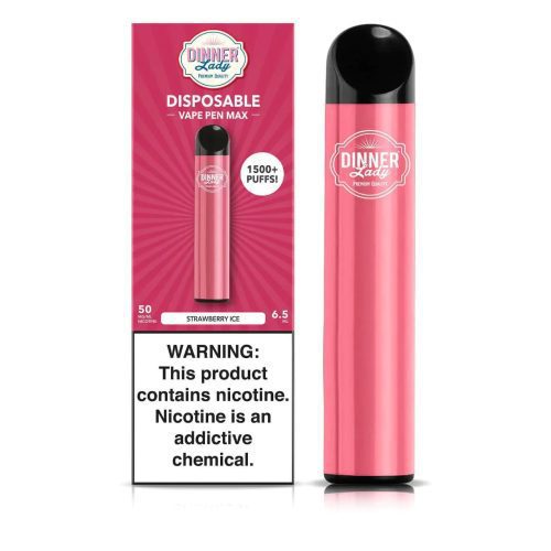 Dinner Lady MAX Disposable Vape Pen strawberry ice with packaging