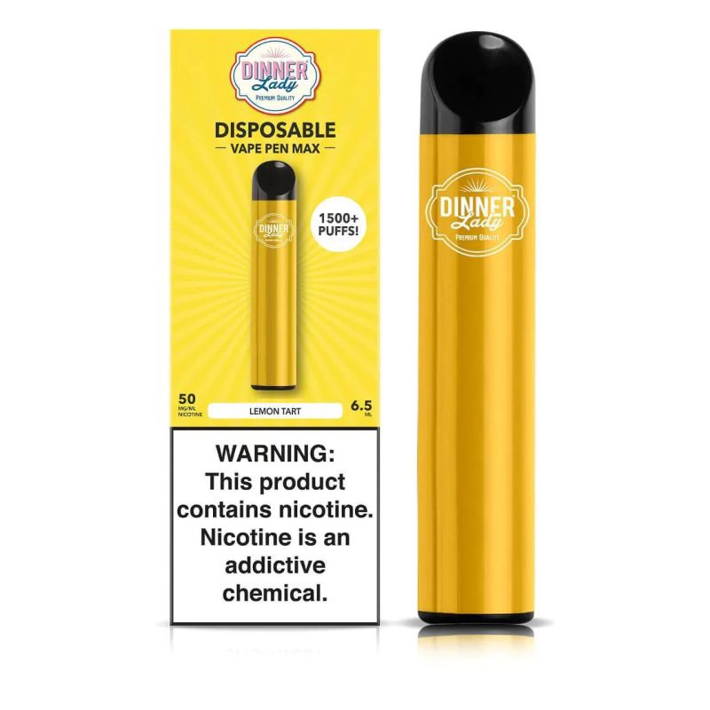 Dinner Lady MAX Disposable Vape Pen lemon tart with packaging