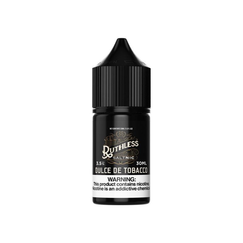 Dulce De Tobacco by Ruthless Salt Series E-Liquid 30mL (Salt Nic) bottle