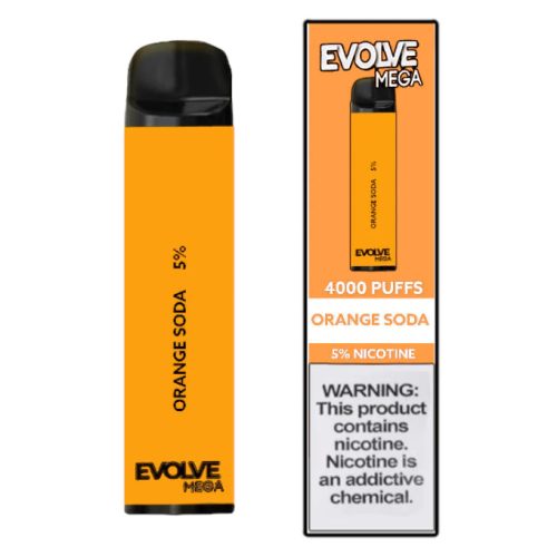 Evolve Mega Disposable | 4000 Puffs | 11mL Orange Soda with Packaging