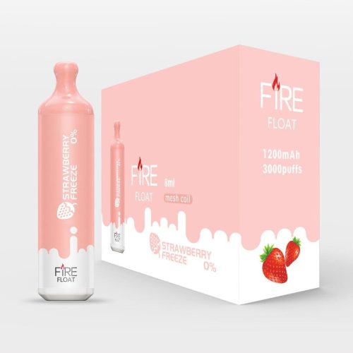 Fire Float Zero Nicotine Disposable | 3000 Puffs | 8mL - Strawberry Freeze with packaging