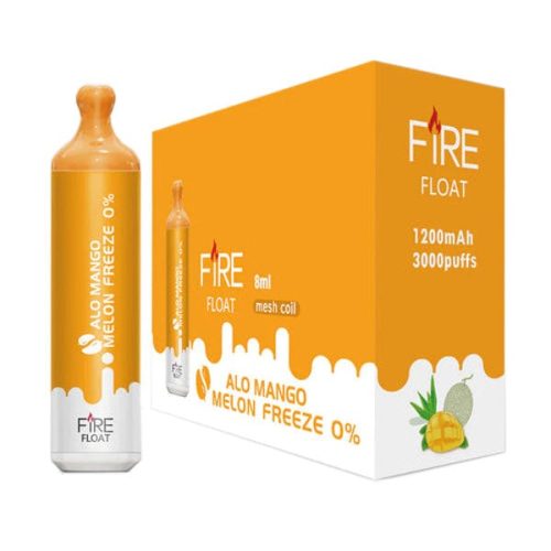 Fire Float Zero Nicotine Disposable | 3000 Puffs | 8mL -Aloe Mango Melon Freeze with packaging