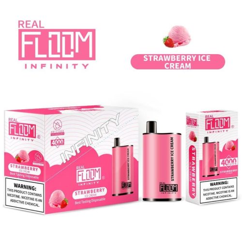 Floom Infinity Disposable | 4000 Puffs | 10mL - Strawberry Ice Cream with packaging