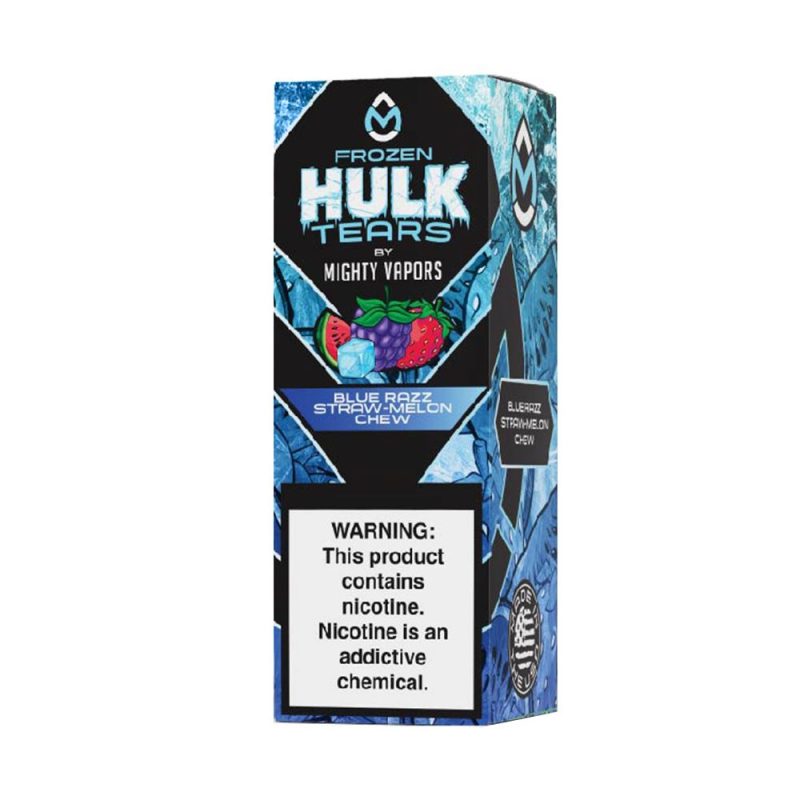 Frozen Blue Razz Straw-Melon Chew | Mighty Vapors Hulk Tears Salts | 30mL Packaging Only