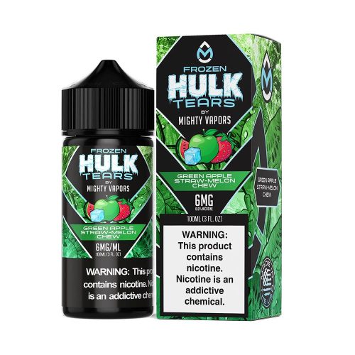 Frozen Green Apple Straw Melon Chew | Mighty Vapors Hulk Tears | 100mL with Packaging