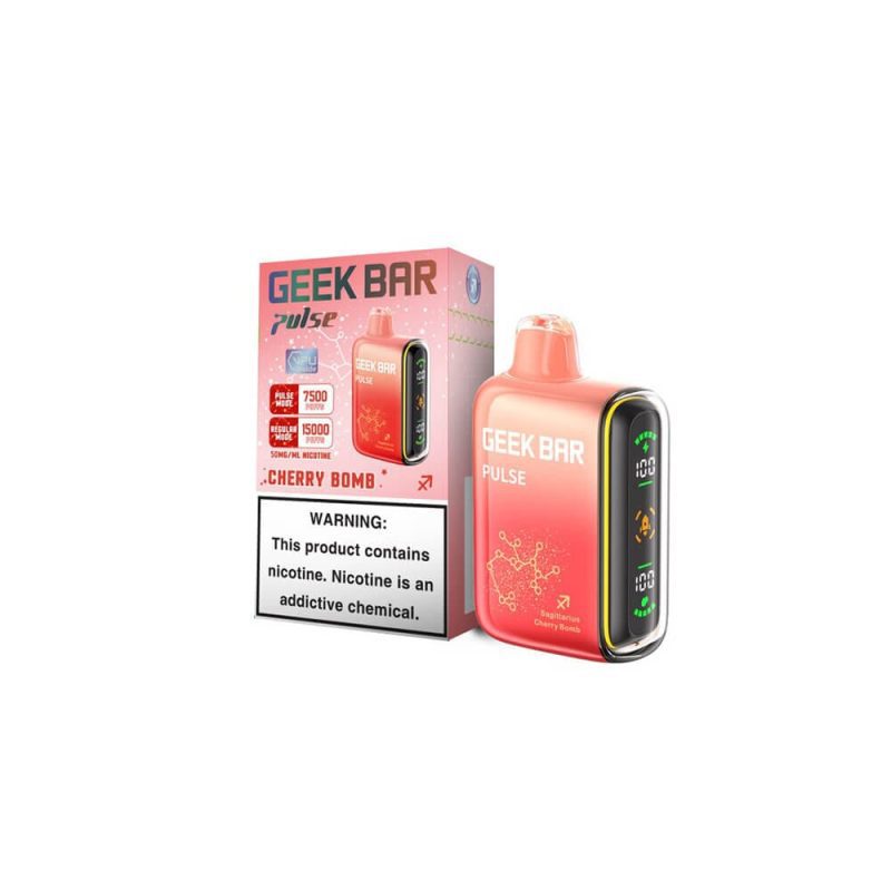 Geek Bar Pulse Disposable 15000 Puffs 16mL 50mg - Cherry Bomb with packaging