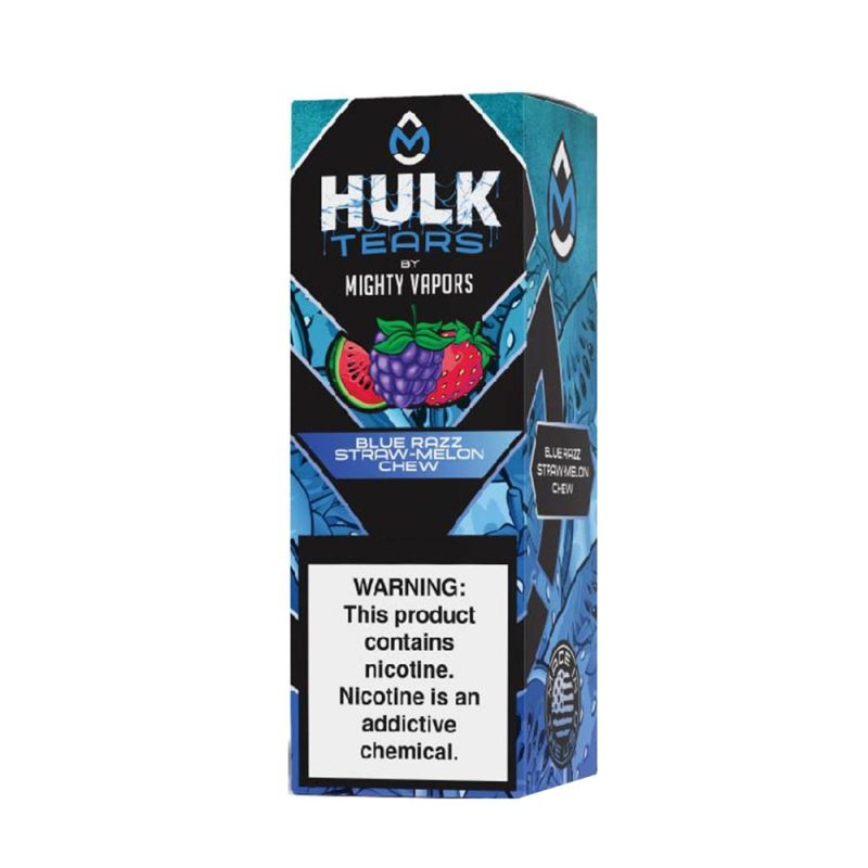 Hulk Tears Blue Razz Straw-Melon Chew | Mighty Vapors Hulk Tears Salts | 30mL Packaging Only