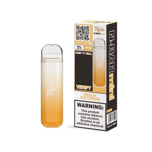 Hyde N-Bar Mini Disposable | 2500 Puffs | 7mL - Peach Ice Cream with packaging