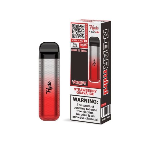 Hyde N-Bar Mini Disposable | 2500 Puffs | 7mL - Strawberry Guava Ice with packaging