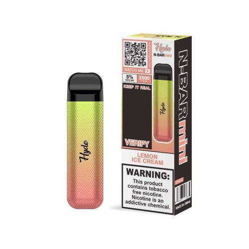 Hyde N-Bar Mini Disposable | 2500 Puffs | 7mL - Lemon Ice Cream with packaging