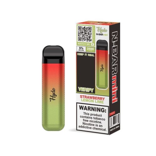 Hyde N-Bar Mini Disposable | 2500 Puffs | 7mL - Strawberry Lemon Lime with packaging