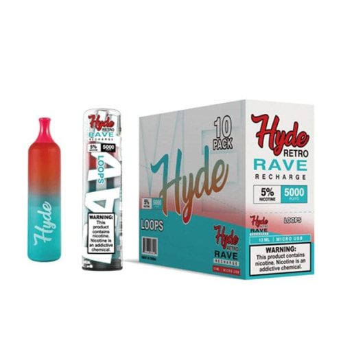 Hyde Retro RAVE Disposable | 5000 Puffs | 12mL Loops with packaging