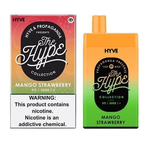 Hype Disposable 5000 Puffs 12mL 5% mango strawberry with packaging