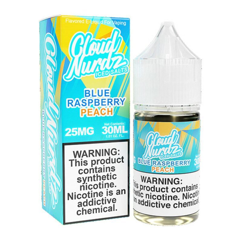 iced peach blue raz by cloud nurdz tfn salts e liquid 30ml 374794