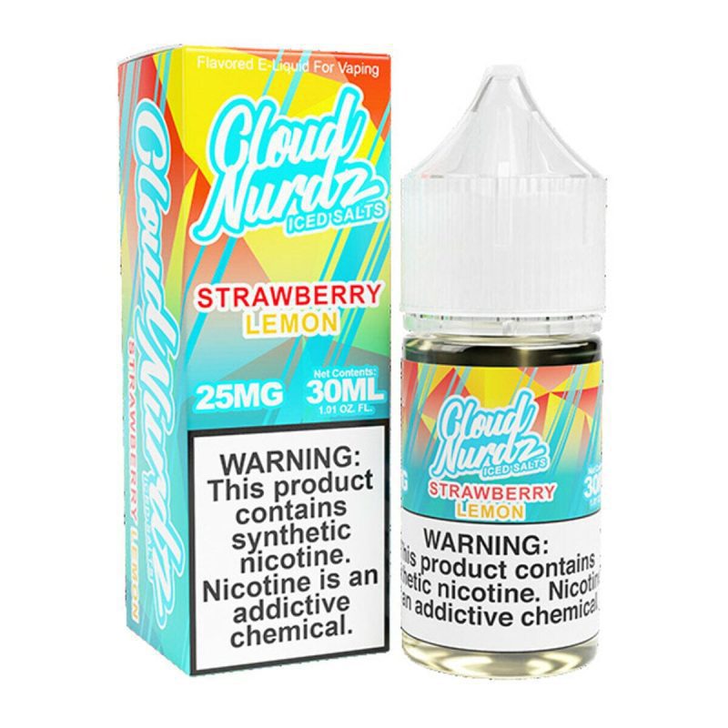 iced strawberry lemon by cloud nurdz tfn salts e liquid 30ml 386276