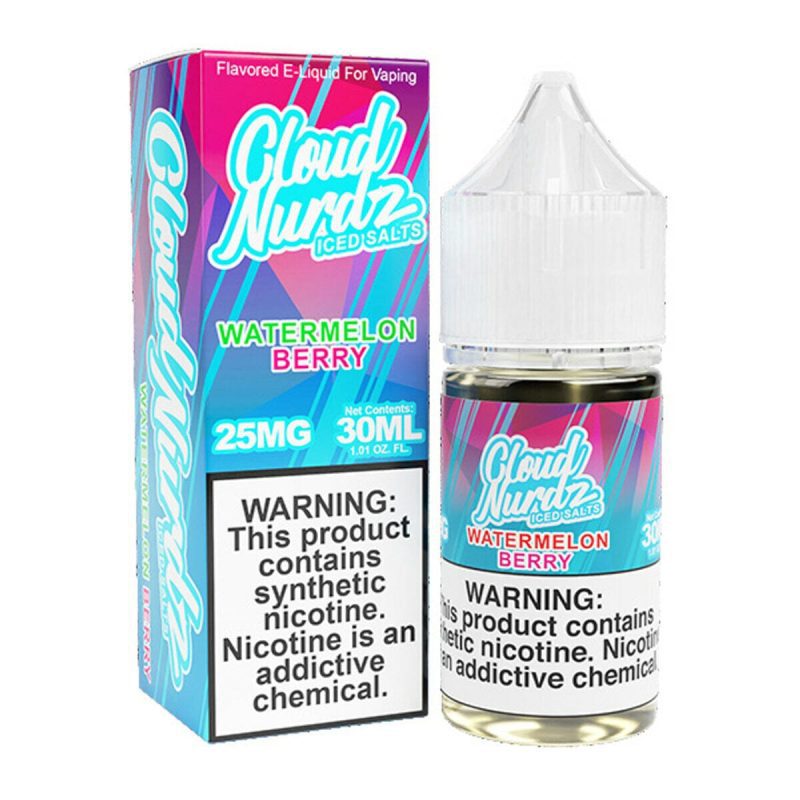 iced watermelon berry by cloud nurdz tfn salts e liquid 30ml 530475