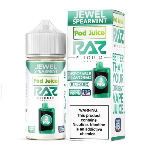 Jewel Spearmint | Pod Juice x RAZ | 100mL | Bottle with Packaging