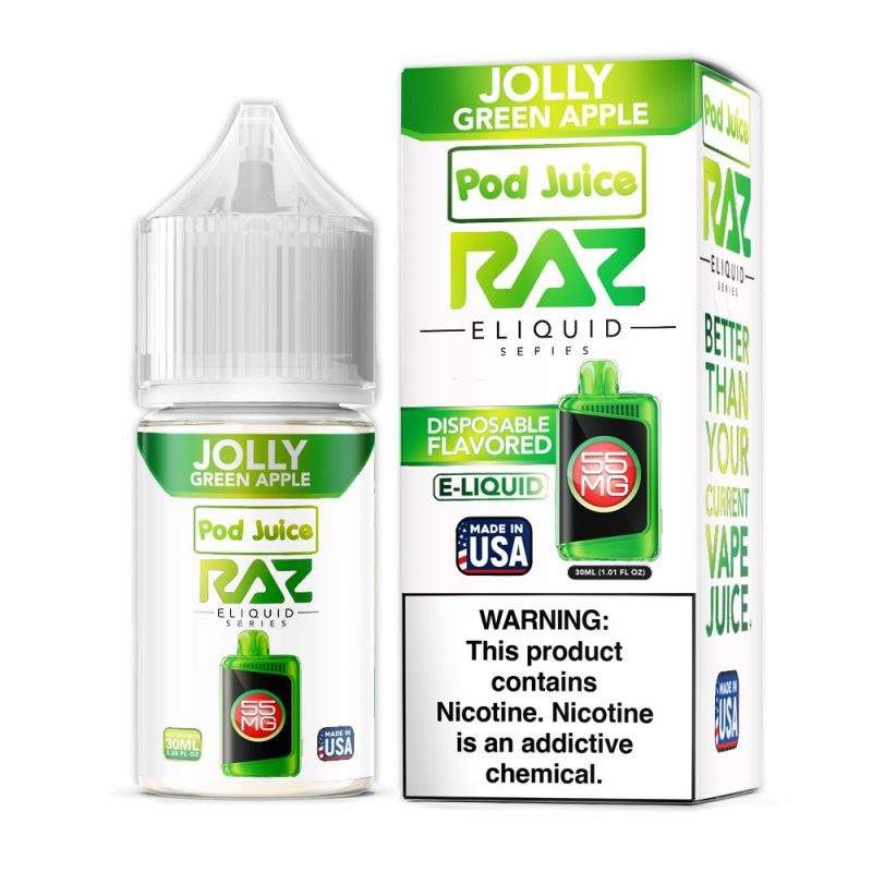 Jolly Green Apple | Pod Juice x RAZ Salt | 30ml | Bottle with Packaging