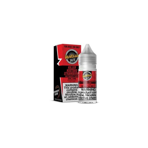 Killer Kustard Strawberry By Vapetasia Salt E-Liquid with packaging