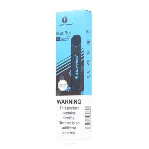 Lost Vape Mana Stick Disposable Ecigs - 300 Puff blue raz packaging