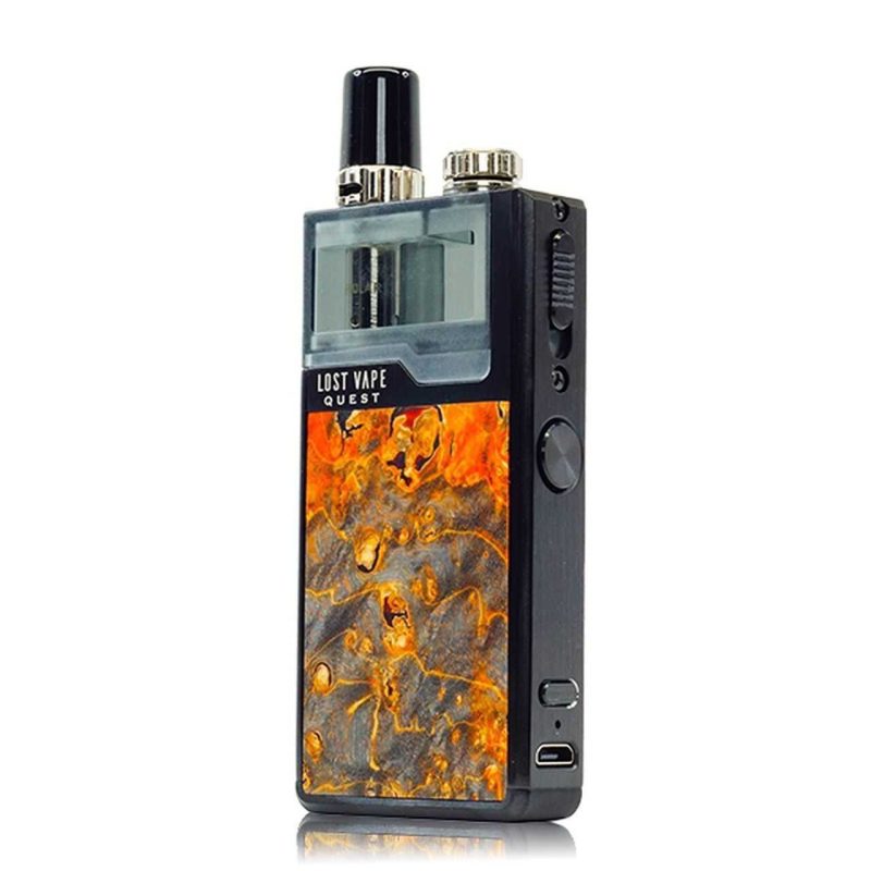 Lost Vape Orion Q-PRO Pod Device Kit Black Ochre Stab Wood