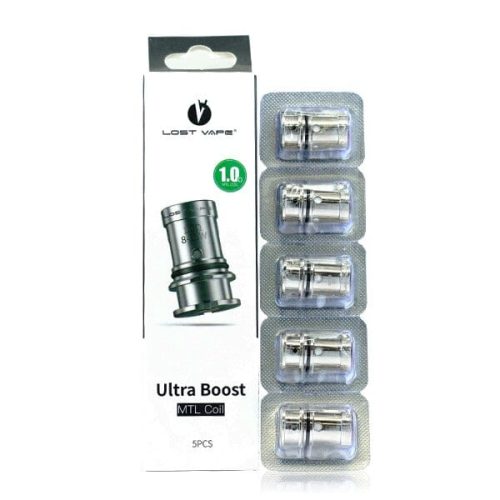 Lost Vape Ultra Boost Coils (5-Pack) - 1.0ohm Mtl Coil with packaging