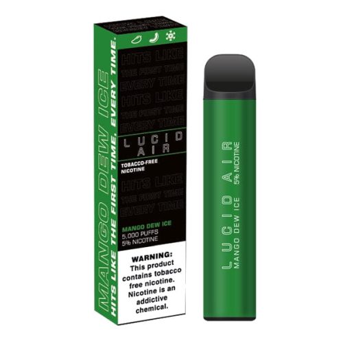 Lucid Air Disposable 5000 Puffs 16.7mL - Mango Dew Ice with packaging